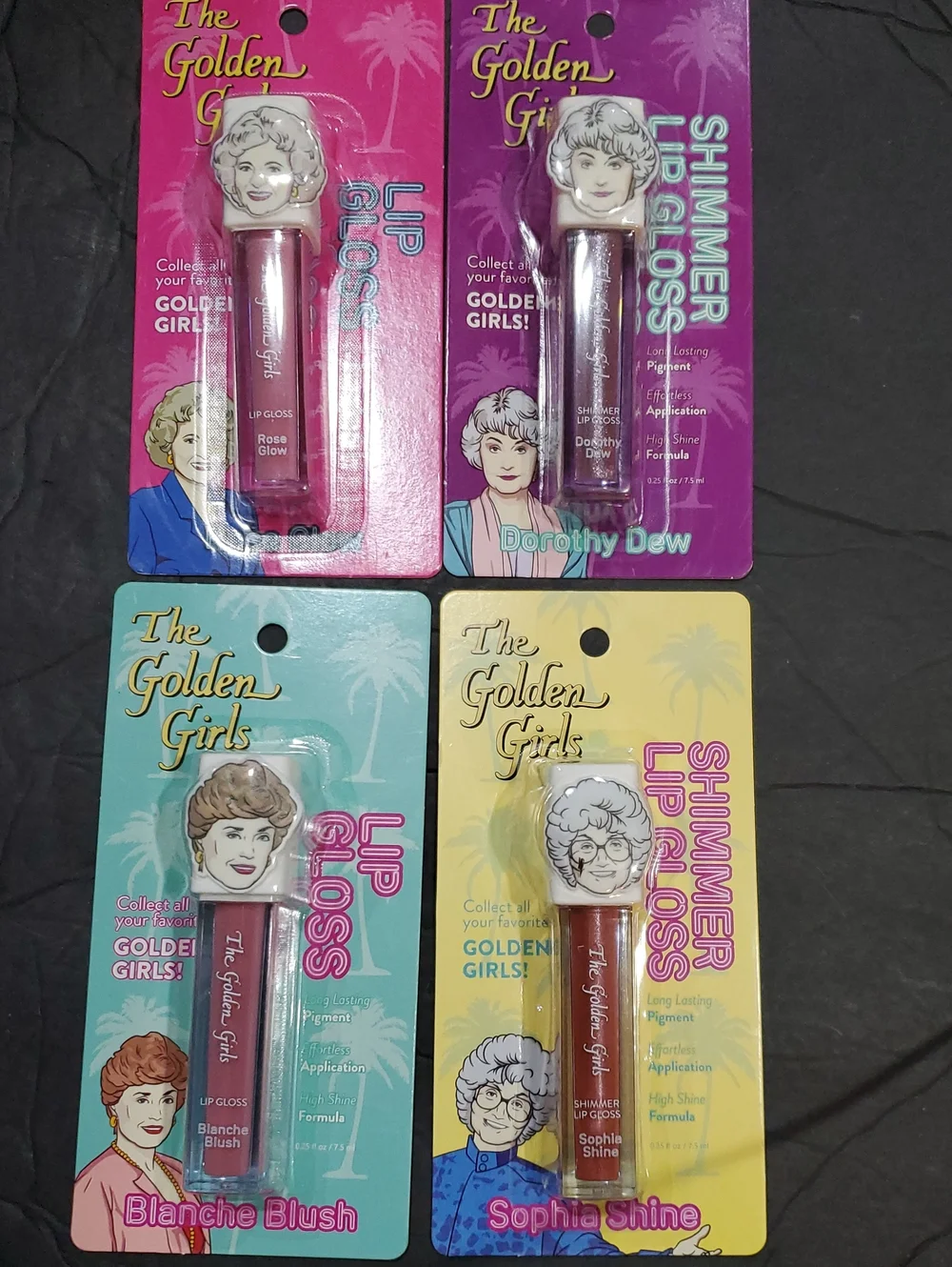 4pack Golden Girls themef collectibles high shine lipgloss variety set brand new